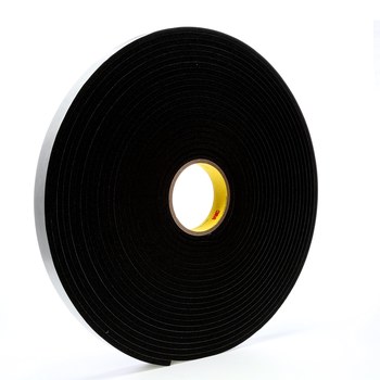 3M 4504 Single Sided Foam Tape 03320, 1 in x 18 yd, Black | RSHughes.com