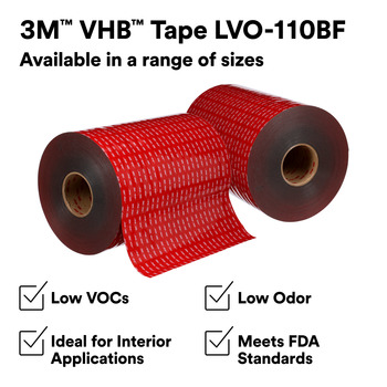3M VHB 7100318596 LVO-110-BF Black VHB Tape Film Liner - 48 in Width x 36 yd Length