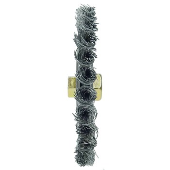 Weiler Dually 79804 Wheel Brush - 6 in Dia - Knotted - Stringer Bead Steel Bristle
