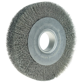 Weiler 03130 Wheel Brush - 8 in Dia - Crimped Steel Bristle