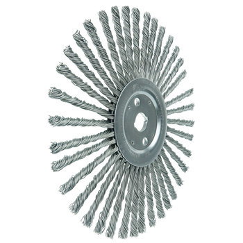 Weiler 94224 Wheel Brush - 12 in Dia - Knotted Steel Bristle