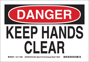 Picture of Brady B-563 High Density Polypropylene Rectangle White English Equipment Safety Sign part number 116144 (Main product image)