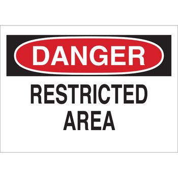 Picture of Brady B-401 High Impact Polystyrene Rectangle White English Restricted Area Sign part number 22123 (Main product image)