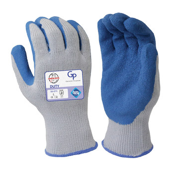 Armor Guys Duty GP 06-019 Gray/Blue X-Small Cotton/Polyester Work Gloves  ENN 388 Level Cut Resistance Latex Palm Fingers Coating Rough