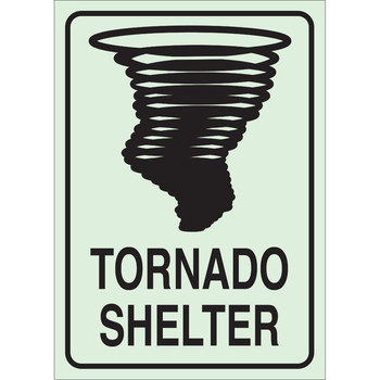 Brady BradyGlo 90184 Tornado & Severe Weather Shelter Sign, Green, B ...