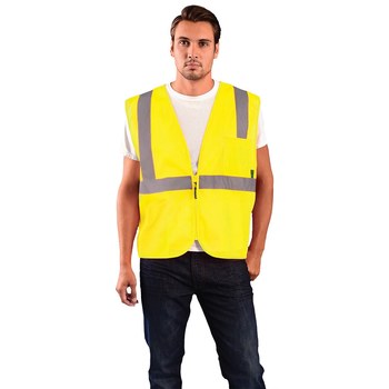 Picture of Occunomix Value ECO-IMZ Yellow Large Polyester Mesh Standard Vest (Main product image)