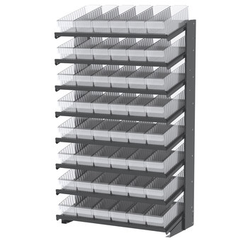 Picture of Akro-Mils APRS18168 APRS 900 lb Clear Gray Powder Coated Steel 16 ga Single Sided Fixed Rack (Main product image)