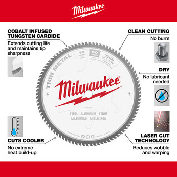 Milwaukee Circular Saw Blade 48-40-4510 - 14 in Diameter - Carbide Tipped