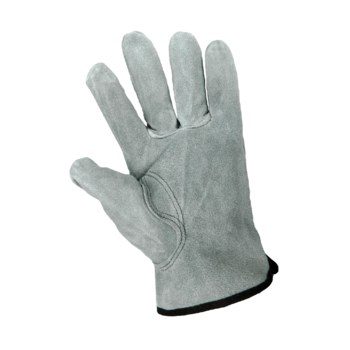 Global Glove 3200S Gray Large Split Cowhide Leather Driver's Gloves - Keystone Thumb - 3200S/LG