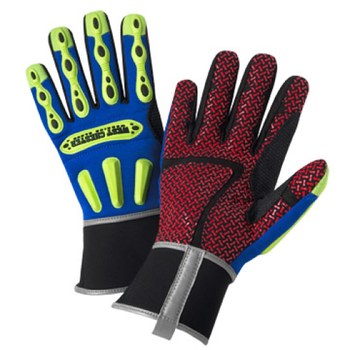 Picture of West Chester R2 Safety 86712B Blue/Red Large Kevlar/Synthetic Leather Full Fingered Work Gloves (Main product image)