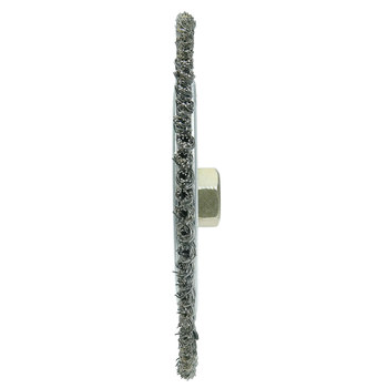 Weiler Roughneck 09100 Wheel Brush - 7 in Dia - Knotted - Stringer Bead Steel Bristle
