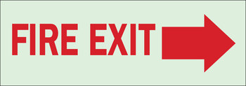 Picture of Brady Bradyglo B-347 Polyester / Polystyrene Rectangle White English Fire Exit Sign part number 80296 (Main product image)