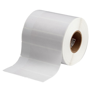 Picture of Brady Clear / White Self-Extinguishing, Self-Laminating Vinyl Thermal Transfer THT-86-427-2 Die-Cut Thermal Transfer Printer Label Roll (Main product image)