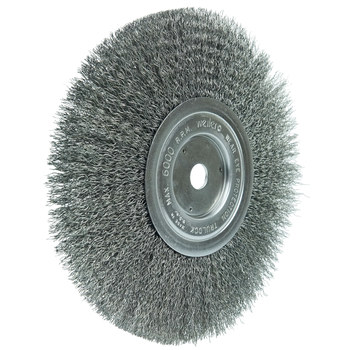 Weiler 01165 Wheel Brush - 8 in Dia - Crimped Steel Bristle