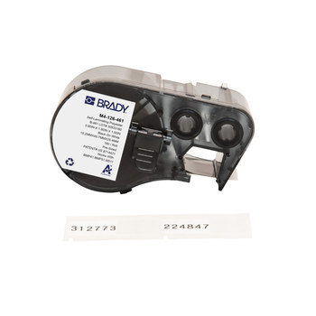 Picture of Brady Black on White, Clear Polyester Thermal Transfer M4-126-461 Self-Laminating Cryogenic Labels (Main product image)