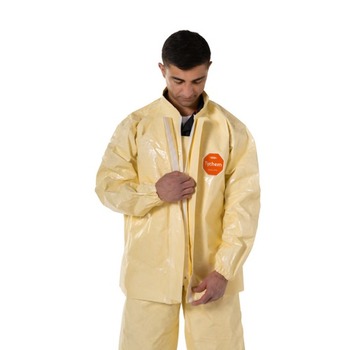 DuPont Tychem Bib Overall and Jacket Combo 6000 SFR FS750TLTMD000400 - Size Medium - Tychem 6000 SFR - Light Tan