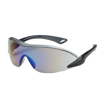 Picture of Bouton Optical Airborne 250-35 Blue Mirror Black/Gray Polycarbonate Standard Safety Glasses (Main product image)