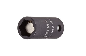 Vega Tools M15161-T 5/16 in Long Length Thin Wall Impact Socket - S2 Modified Steel - 1/4 in Square Drive - B - Straight - 0.9 in Length - 02343