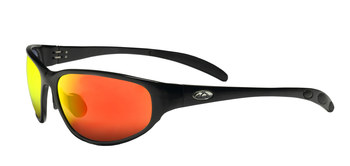 Picture of 3M OCC 11448-00000-10 Red Mirror Black Polycarbonate Standard Safety Glasses (Main product image)