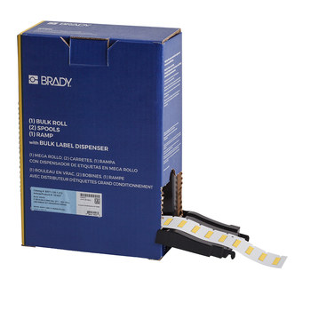 Picture of Brady PermaSleeve Yellow Polyolefin Thermal Transfer BM-125-1-312-YL Heat Shrink Wire & Cable Labels (Main product image)