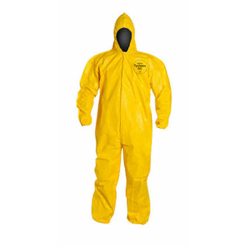 Picture of Dupont QC127B YL Yellow Medium Tychem 2000 Chemical-Resistant Coveralls (Main product image)