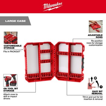 Milwaukee Red Polypropylene Large Case - 1.5 in Length - 10.32 in Wide - 48-32-9922