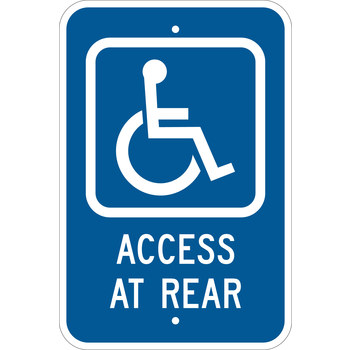 Picture of Brady B-959 Aluminum Rectangle Blue English Disabled Parking & Building Access Sign part number 113314 (Main product image)