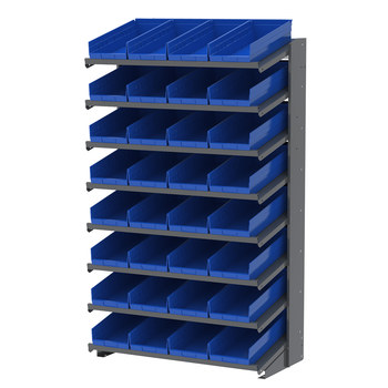 Picture of Akro-Mils APRS18158 APRS 900 lb Blue Gray Powder Coated Steel 16 ga Single Sided Fixed Rack (Main product image)