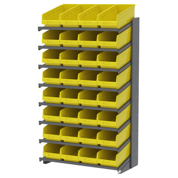 Picture of Akro-Mils APRS18088 APRS 900 lb Yellow Gray Powder Coated Steel 16 ga Single Sided Fixed Rack (Main product image)