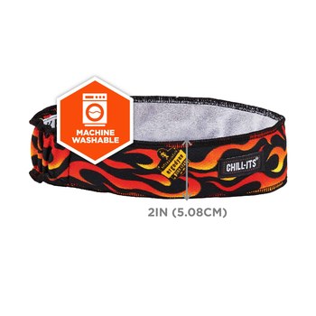 Ergodyne Chill-Its 6605 Black/Red Hi Cool/Terry Cloth Stand Alone Sweatband - 720476-12429