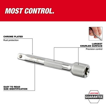 Milwaukee Drive Extension Set 48-22-9340 - Chrome Vanadium Steel - Chrome Finish - 61469