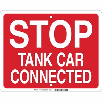 Picture of Brady B-959 Aluminum Rectangle Red English Stop Signs, Traffic Control Signs & Banners Sign part number 134192 (Main product image)
