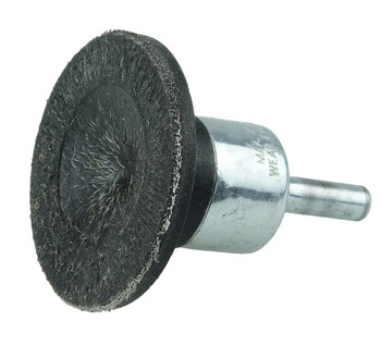 Weiler Polyflex Steel Cup Brush - Unthreaded Stem Attachment - 1-3/4 in Diameter - 0.006 in Bristle Diameter - 35222