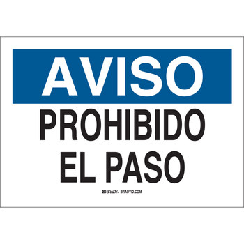 Picture of Brady B-401 High Impact Polystyrene Rectangle White Spanish No Trespassing Sign part number 39054 (Main product image)