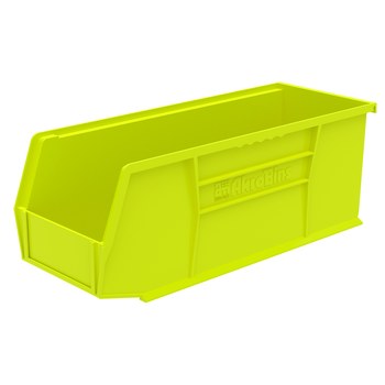 Picture of Akro-Mils 30224 Akrobin 30 lb Yellow Industrial Grade Polymer Hanging / Stacking Storage Bin (Main product image)