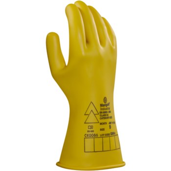 Ansell Marigold Yellow 9.5 Natural Rubber Mechanic's Gloves - 11 in Length - 123724