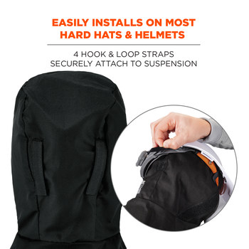 Ergodyne N-Ferno 6842 Black Polyester Cold Weather Head Liner - Hook & Loop - 720476-16842