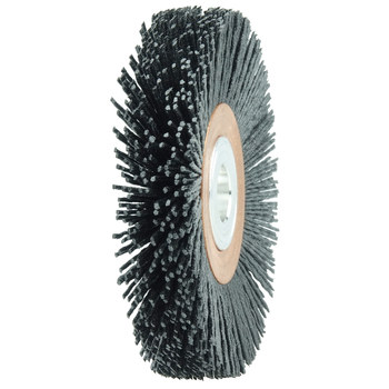 Weiler Bore-Rx 31110 Wheel Brush - 4 in Dia - Crimped Round Nylon Bristle