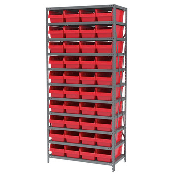 Picture of Akro-Mils AS1879088 Shelfmax 6500 lb Adjustable Red Gray Powder Coated Steel 22 ga Open Fixed Shelving System (Main product image)