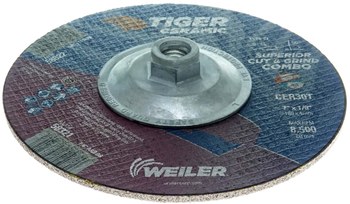 Weiler TIGER Cut & Grind Wheel 58322 - 7 in - Ceramic - 30