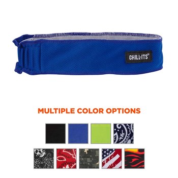 Ergodyne Chill-Its 6605 Solid Blue Hi Cool/Terry Cloth Stand Alone Sweatband - 720476-12425