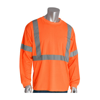 Picture of PIP 313-1300-OR Orange Polyester High Visibility Shirt (Main product image)