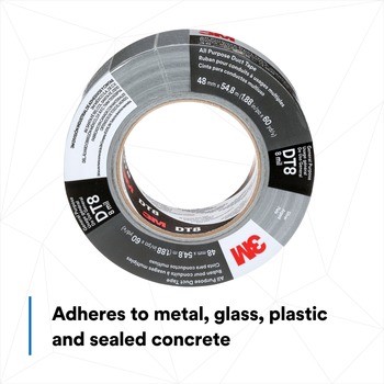 3M DT8 All Purpose Silver Duct Tape - 1.88 in Width x 60 yd Length - 8 mil Thick - 17225