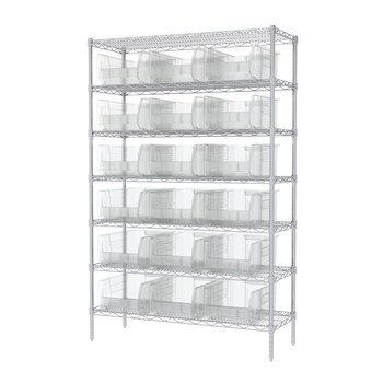 Picture of Akro-Mils AWS184830281SC Akrobin 2000 lb Adjustable Clear Chrome Steel Open Fixed Shelving System (Main product image)