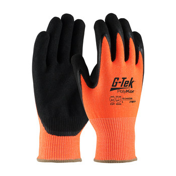 Picture of PIP G-Tek PolyKor 16-340OR Black/High-Visibility Orange Medium Glass/HPPE Cut-Resistant Gloves (Main product image)