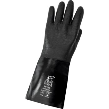 Global Glove Frogwear 9914R Black Large Chemical-Resistant Gloves - 14 in Length - Rough Finish - 9914R/LG