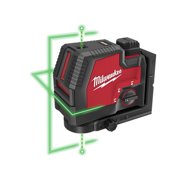 Milwaukee Green Plastic Cross Line & Plumb Points Laser - 3522-21