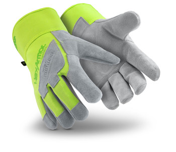 Picture of HexArmor SteelLeather 5039 High-Vis/Gray 9 Premium Split Cow Leather/SuperFabric Grain Cowhide Cut and Sewn Cut-Resistant Gloves (Main product image)