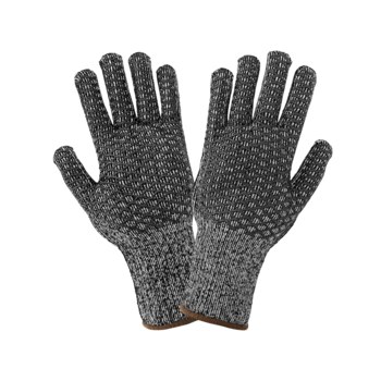 Global Glove T800HC Black Large Acrylic Work Glove - Silicone Palm & Fingers Coating - T800HC/LG