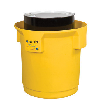 Justrite Spill Containment Drum 28686, Yellow, 55 gal Capacity